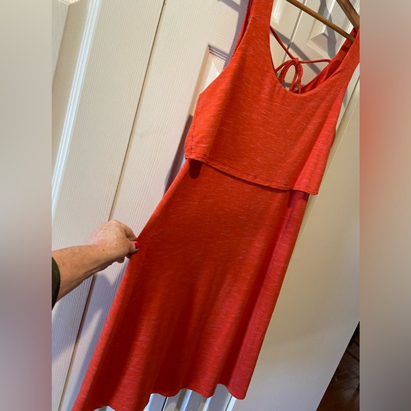 Cabi #5972~Weekend Dress~Stunning Sunset Orange~Scoop Neck~Back Tie Detailing - Picture 6 of 11